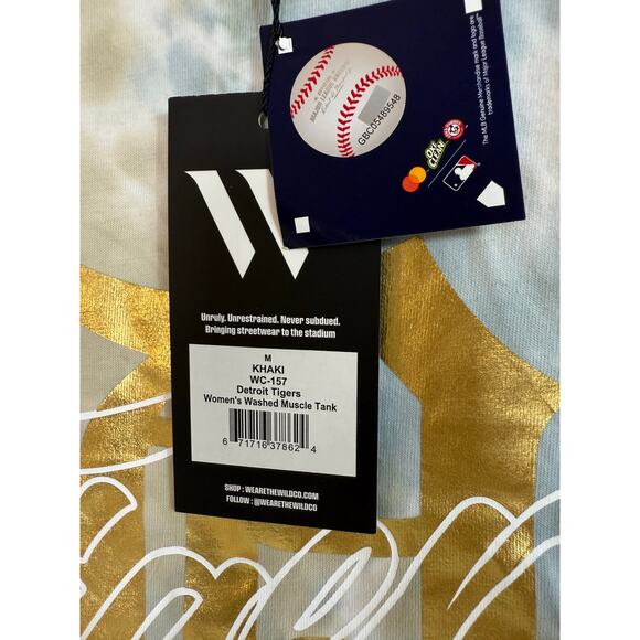 NWT Wild Collective x MLB Gold Detroit Tigers Washed Tie-Dye Muscle Tank Top Med - Picture 4 of 14